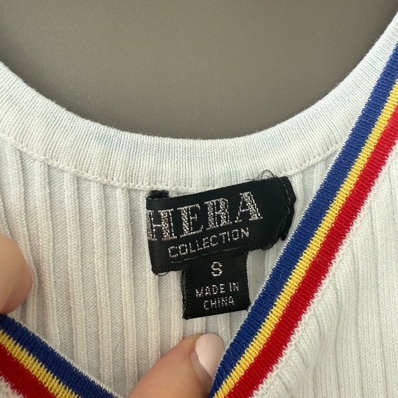 Ribbed Tanktop Multi-Coloured Bodysuit - Picture 2 of 5